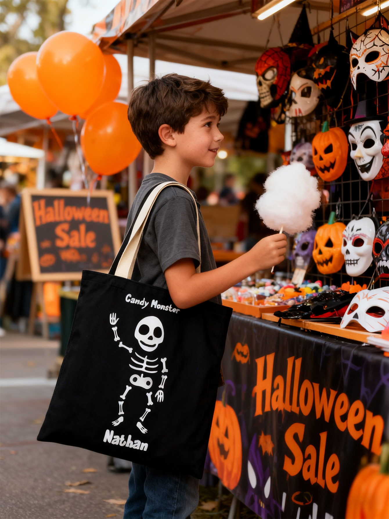Custom Halloween Skeleton Candy Bag